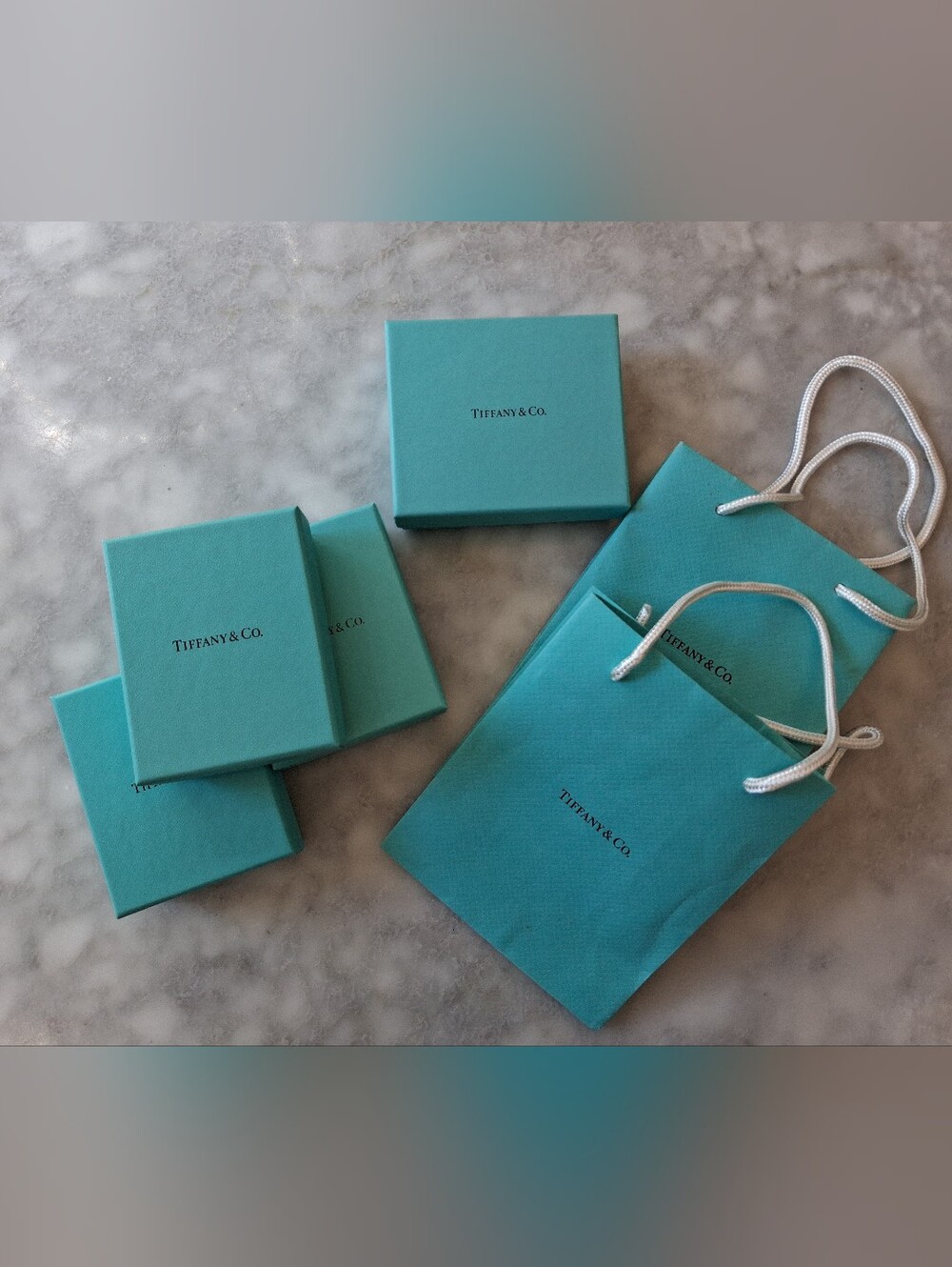 Set of Tiffany & Co. Jewelry Gift Boxes & Bags